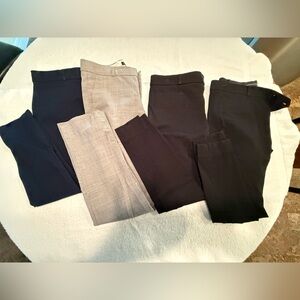 Set of Four Stylish Banana Republic Pants in Black and Gray - all size 2